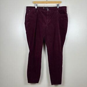 KUT from the Kloth Womens 20W Diana Fab Ab Skinny Corduroy Pants Burgundy Preppy